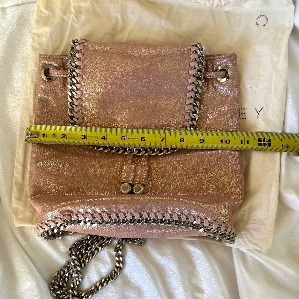 Authentic Stella McCartney Pearlescent Shaggy Deer Mini Rucksack Backpack Pink - Picture 15 of 15